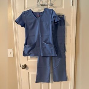 Women's Purple Label Yoga Seal Blue Scrub Set